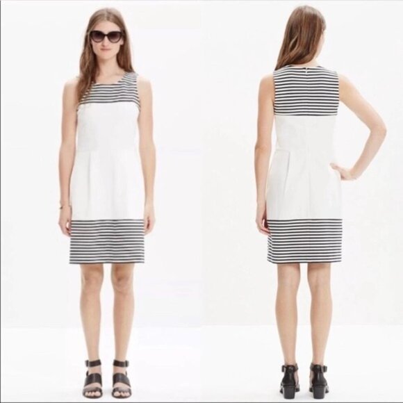 Madewell Dress‎ Medium Stripe Sheath Sleeveless - Picture 1 of 9